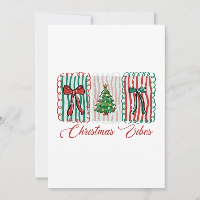 Invitation Christmas Vibes Festive Holiday Design (Devant)