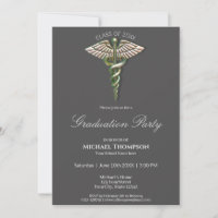 Chrome Holographique Caduceus Graduation Invitatio