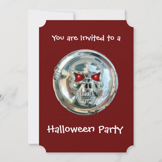 INVITATION CHROME SKULL HALLOWEEN PARTY (Devant)