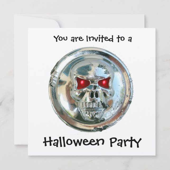 INVITATION CHROME SKULL HALLOWEEN PARTY (Devant)