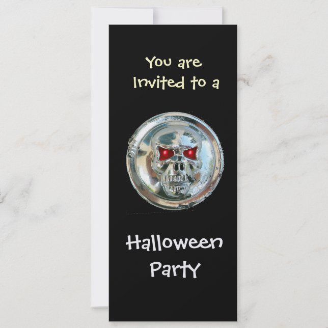 Invitation CHROME SKULL HALLOWEEN PARTY Ice Metallic (Devant)