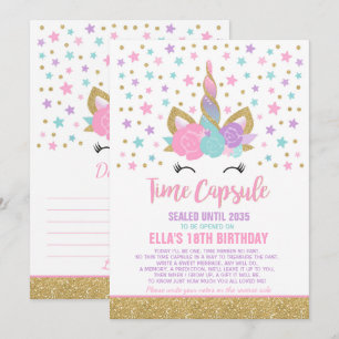 Invitation Chronologie de l'anniversaire de l'Unicorne, livre