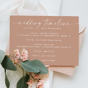 Invitation Chronologie de mariage minimaliste rose pastel pâl