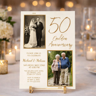Invitation Chronologie de photos d'anniversaire de mariage do