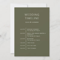 Chronologie vert olive apaisé | Mariage boisé