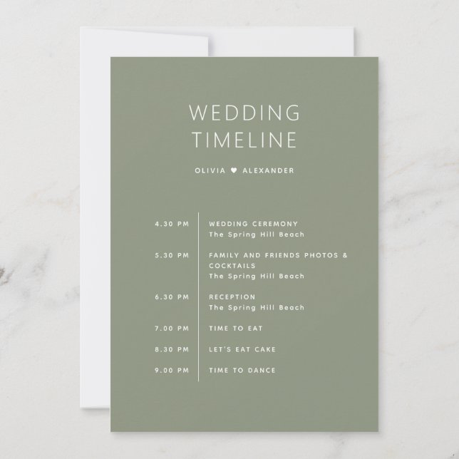 Invitation Chronologie Vert Sauge Poussiéreux | Itinéraire de (Dos)