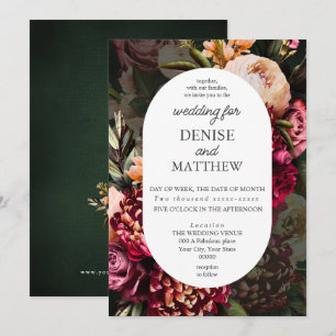 Invitation Chrysanthème romantique sur le Mariage Emerald