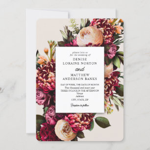 Invitation Chrysanthème sur Cameo Beige