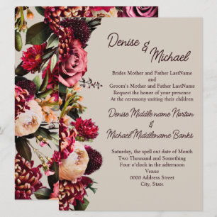 Invitation Chrysanthème sur Fond Parfaitement Pâle