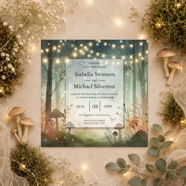 Invitation Chuchotements Crépusculaires du Mariage Forestier (Créateur téléchargé)