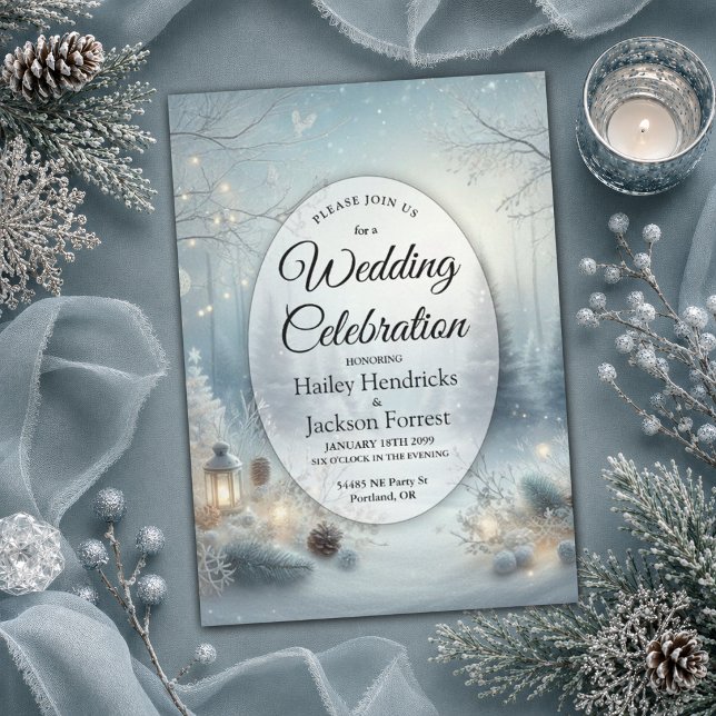 Invitation Chuchotements d'un mariage au solstice d'hiver (Créateur téléchargé)