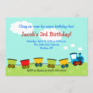 Invitation Chugga Choo Train 5x7 Anniversaire
