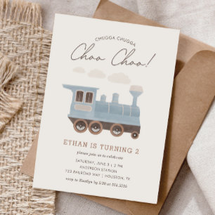 Invitation Chugga Chugga Choo Choo Train Vintage 2e anniversa
