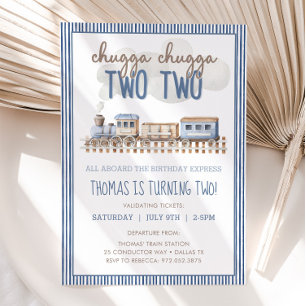 Invitation CHUGGA CHUGGA Deux 2e Train Anniversaire Anniversa