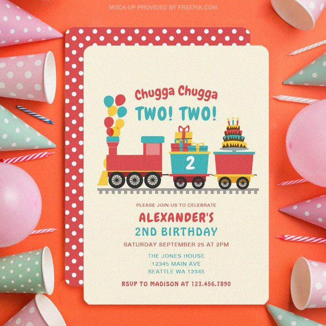 Invitation Chugga Chugga DEUX Anniversaires de enfants (Créateur téléchargé)