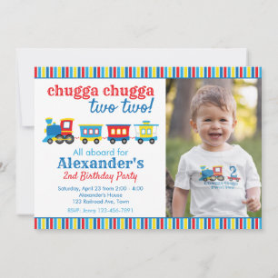 Invitation Chugga Chugga Deux Deux Train Anniversaire