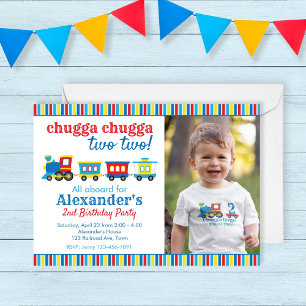 Invitation Chugga Chugga Deux Deux Train Anniversaire