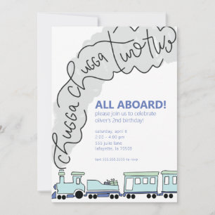 Invitation Chugga Chugga Deux Train Deuxième fête d'anniversa
