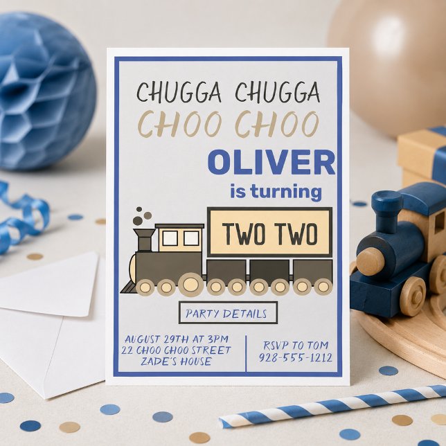 Invitation Chugga Chugga Two Two Train pour le 2e anniversair (Créateur téléchargé)