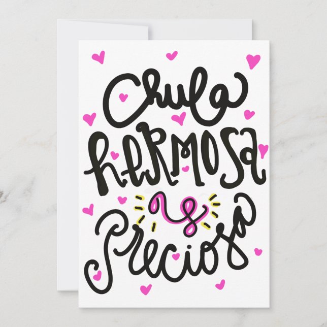 Invitation Chula hermosa y préciosa (Devant)