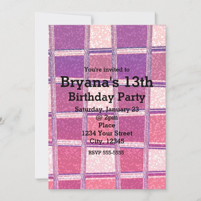 Invitation Chunky Chic Parties scintillant Carrés Glam Party  (Devant)