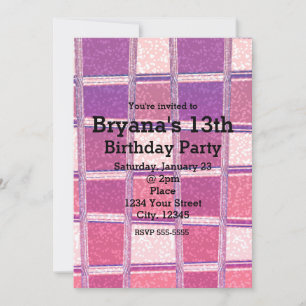 Invitation Chunky Chic Parties scintillant Carrés Glam Party
