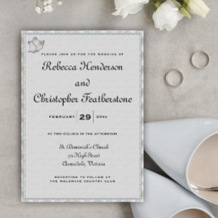 Invitation Church Bells Silver and Pale Grey Mariage