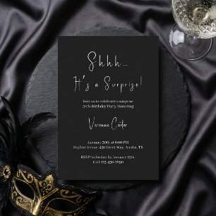 Invitation Chut, c'est une fête d'anniversaire minimaliste po