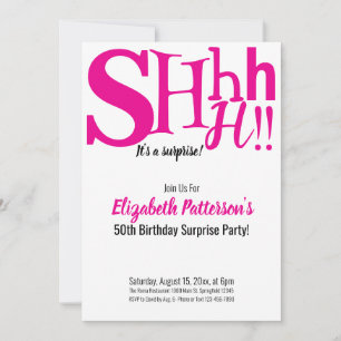 Invitation Chut, c'est une fête d'anniversaire surprise Adult