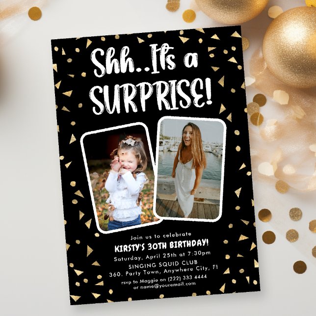 Invitation Chut..C'est une fête d'anniversaire surprise en 2  (Créateur téléchargé)