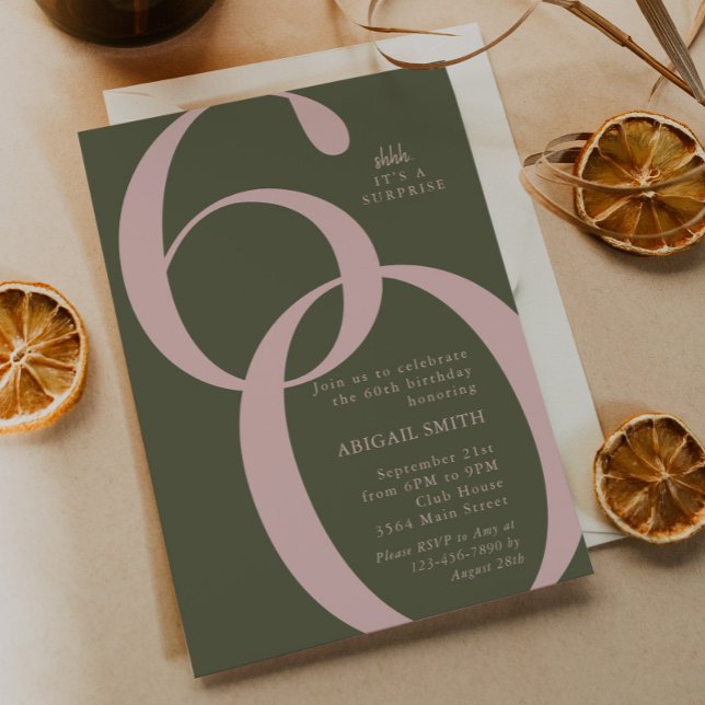 Invitation Chut, c'est une fête surprise pour un 60e annivers (Créateur téléchargé)