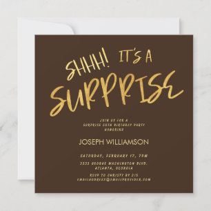 Invitation Chut ! C'est une Surprise 50e Anniversaire Gold Br
