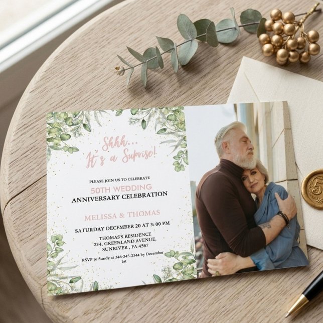 Invitation Chut C'est une surprise de 50e anniversaire de mar (Créateur téléchargé)