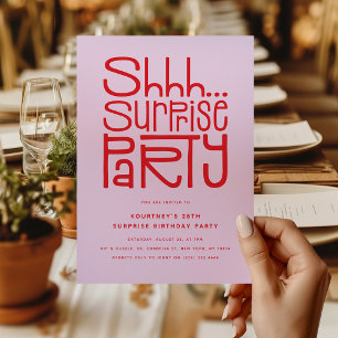 Invitation Chut Fête Surprise Moderne Anniversaire