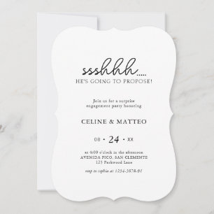 Invitation Chut... Il va demander sa main Fiançailles Surpr