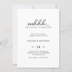 Invitation Chut... Il va proposer Fiançailles surprise