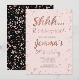 Invitation Chut rose en or confetti blush 30e anniversaire