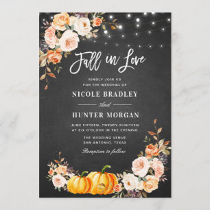 Invitation Chute amoureux chute mariage floral rustique