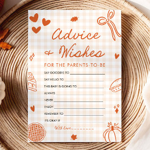 Invitation Chute Baby shower tiré main Conseils et souhaits j