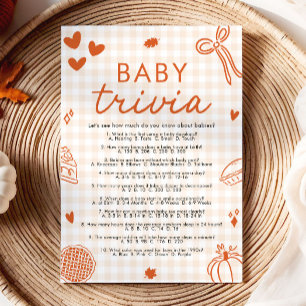 Invitation Chute Baby shower Tirée Main Baby Trivia Jeu