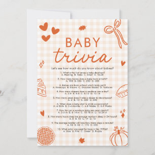 Invitation Chute Baby shower Tirée Main Baby Trivia Jeu