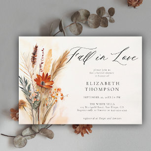 Invitation Chute Bouquet Romantique Boho Fête des mariées Flo