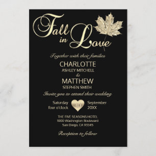 Invitation CHUTE chique DANS le mariage de feuille d'érable