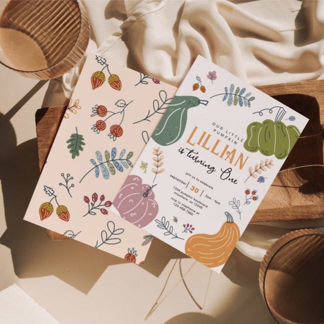 Invitation Chute Citrouille Patch Anniversaire (Créateur téléchargé)