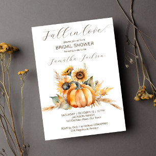 Invitation Chute d'amour boho citrouille tournesol douche nup