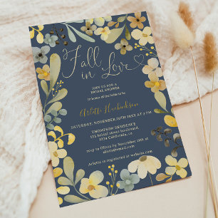Invitation Chute d'amour boho floral automne chic douche nupt
