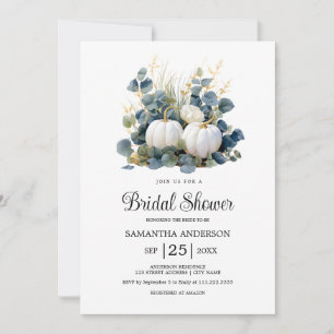 Invitation Chute d'amour citrouille blanc Fête des mariées d'