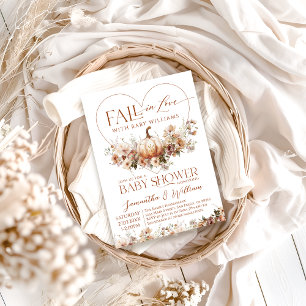 Invitation Chute d'amour Citrouille Fleur sauvage Baby shower