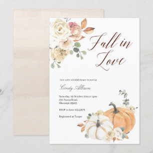 Invitation Chute d'amour citrouille fleurie douche nuptiale i