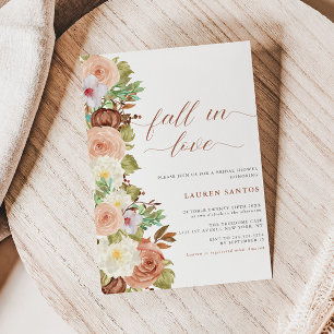 Invitation Chute d'amour - Fête des mariées d'automne minimal